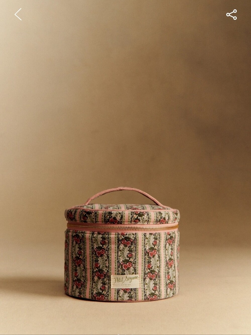 Sezane Pink Floral Travel Vanity Case